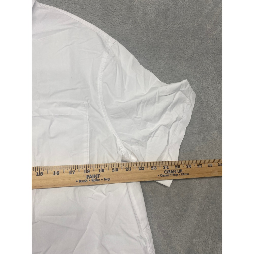 Madewell Top Medium White Straight Hem Short Sleeve Shirt in Poplin Button NZ454 - Picture 8 of 11